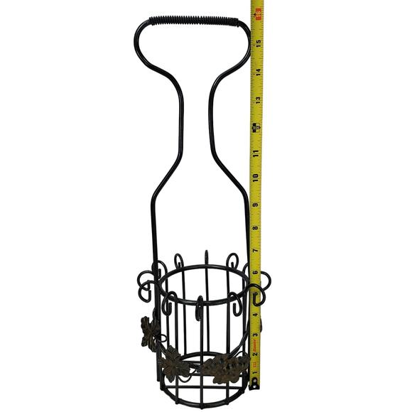 Grape Vine Barware Bottle Wire Caddy Basket Carrier Holder Display Decor Vtg - Picture 6 of 8